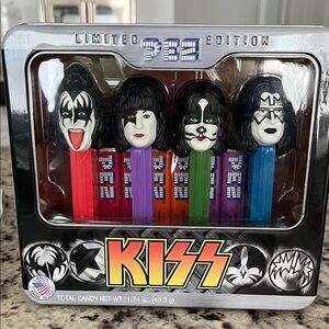 KISS PEZ Collectible Candy Dispenser Set - Red, Orange, Green, Blue